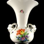 ! GYÖNYÖRŰ NAGY ÉS LÁTVÁNYOS HERENDI KOSFEJES PORCELÁN VÁZA ! fotó