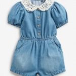 NEXT sötétkék csipkés farmer playsuit 12-18 hó - Tovább is jó lehet! fotó