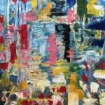 Absztrakt olajfestmény 30x60 cm fotó