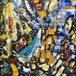 Absztrakt festmény 35x33 cm fotó