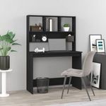 fekete szerelt fa íróasztal polcokkal 102 x 45 x 148 cm fotó