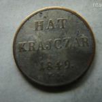 EZÜST F. JÓZSEF 6 KRAJCÁR, 1849 NB. 1 DB. 1 FT-RÓL! fotó