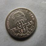 EZÜST F. JÓZSEF MKVP 10 KRAJCÁR, 1869 KB. 1 DB. 1 FT-RÓL! SZÉP / NAGYON SZÉP (F/VF) fotó