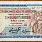 Uruguay 50 Pesos bankjegy (aUNC) 1939. - nagy értékű fotó