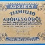1946 -os Tizmillió Adópengő bankó !!! Ritkább !!! F (L2199) fotó