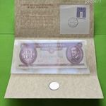 1995. évi 100 Forint UNC bankjegy bliszter és 1991. évi 50 fillér érmés boríték Ritka! Franklin Mint fotó