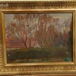 Gábor Móric (1889-1987) "Régi kastély" című 1910-es Tájkép, Festmény fotó
