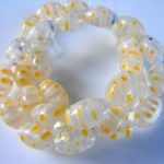 Millefiori üveggyöngy 12 x 7 mm 39 cm fotó
