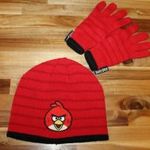 Piros fekete színű Angry Birds sapka és kesztyű szett. 3-6 évesre. fotó