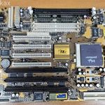 Retró, régi Amptron PM-9100 Socket 7- Isa alaplap +Intel Pentium 166 MHz processzor+memória fotó