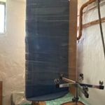 3 db 90x 200 cm-es szivacsos ágyneműtartós kék bútorszövetes fej és oldaltámlás heverő fotó
