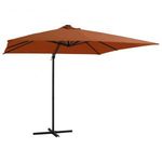 terrakotta konzolos napernyő LED-világítással 250 x 250 cm fotó