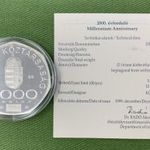 2000. évforduló Milleniumi ezüst 2000 forint régi pénz érme emlék érme UNC 1999 PP 1FT NMÁ fotó