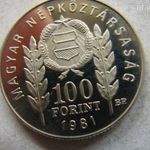 MNK EMLÉK PROOF 100 FORINT, 1981. 1 DB. 1 FT-RÓL! PETŐFI ÉS BOTEV fotó