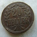 NÉMET KELET AFRIKA 20 HELLER, 1916 T. 1 DB. 1 FT-RÓL! RÉZ fotó