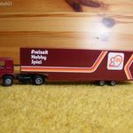 H0 1: 87 Herpa MAN dobozos póttal rendelkező nyerges vontató kamion, hibátlan , vasútmodell fotó