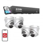 IP kamera ZOSI C225 4 db WiFi 5MP + NVR 8ch + 2TB HDD fotó