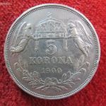 FERENC JÓZSEF 5 KORONA 1900 KB EZÜST: 24g nsz+ fotó