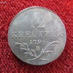 I.FERENC 12 KRAJCÁR 1795 B EZÜST: 4, 20g kiv fotó