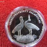 VESZÉLYEZTETETT ÁLLATVILÁG 200 FORINT 1992 EZÜST: 10g PP, enyhe mikrokarc és oxidfolt fotó