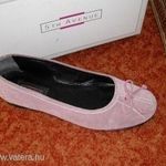 Lila tiszta bőr velúr balerina cipő. 40 fotó