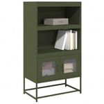 Highboard olívazöld 68x39x123 cm Acél fotó