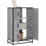 Highboard szürke sonoma 68x35x106, 5 cm gépelt fa és fém fotó