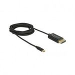 Delock USB-C koax kábel DisplayPort-hoz (DP Alt Mode) 2 m fekete (83710) (83710) fotó