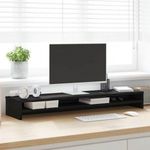 fekete tölgy színű szerelt fa monitorállvány 100 x 24 x 13 cm fotó