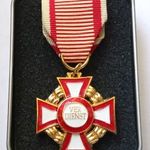 OSZTRÁK-MAGYAR MONARCHIA, KATONAI, ZOMÁNCOZOTT ÉRDEMKERESZT SZALAGGAL, DÍSZDOBOZBAN! fotó