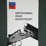 Kártyanaptár, Unitechnika, sport, vadász, horgászbolt, Budapest, vadászfegyver, 1979 (2) fotó