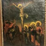 Antik 1780-1840 (?) között készülhetett ortodox, görög-keleti szentkép, keretezett nagyméretű ikon fotó