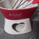 Új RUSSELL HOBBS szív alakú ROMANTIC csoki és sajt fondue készlet 4 db villával fotó
