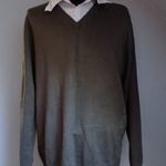 George khaki kötött ingnyakú férfi pulóver XXL h73 m64 d56 v48 u66 fotó