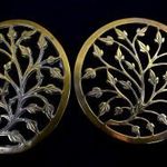 MESESZÉP NÖVÉNYI ORNAMENTIKÁVAL ÁTTÖRT MINTÁS 2 DB RÉZ EDÉNYALÁTÉT X fotó
