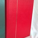 8 törtfehér lapos(16 oldalas) meggypiros műbőr borítású, A/4 -es bélyegalbum -- Briefmarken fotó