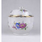 1U462 Hatalmas fehér aranyozott Hollóházi porcelán rózsás bonbonier fotó