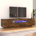 füstös tölgy színű TV-szekrény LED-világítással 160x35x40 cm fotó