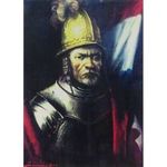 1Q169 Szegvári Károly : Keretezett páncélos katona nyomat 49.5 x 38.5 cm fotó