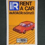 Kártyanaptár, Főtaxi autókölcsönző, Budapest, grafikai, Volkswagen Golf autó, 1978 (1) fotó