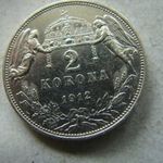 EZÜST F. JÓZSEF 2 KORONA, 1912 KB. 1 DB. 1 FT-RÓL! fotó