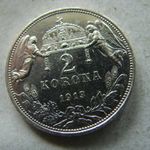 EZÜST F. JÓZSEF 2 KORONA, 1913 KB. 1 DB. 1 FT-RÓL! SZÉP fotó