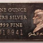 Befektetési ezüsttömb Au.999 1 uncia - J. F. Kennedy fotó