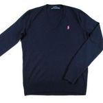 EREDETI RALPH LAUREN (S / M) *EXCLUSIVE* NŐI *MINŐSÉGI* SÖTÉTKÉK GYAPJÚ PULÓVER fotó