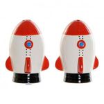 Sótartó fedéllel DKD Home Decor Fehér Piros Dolomite 6, 5 x 7 x 9 cm (2 pcs) fotó