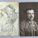 1 Vh. Katona Fotó 1917 és Rajzolt Levelezőlap méretű Grafika 1916 fotó