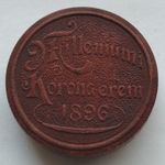 1 Korona 1896 milleniumi ezüstérme világosbarna díszdobozban fotó