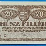 1920 -as 20 Korona Fillér bankó Ritkább !!! aUNC (L2221) fotó