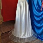 ESKÜVŐ ASZ81 - 65cm-es 1 körös fodros fehér szatén menyasszonyi alsószoknya, abroncs fotó