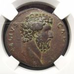 Aelius, Caesar, 136-138. Sestertius, L AELIVS CAESAR/ TR POT COS II, NGC hitelesítés, Ritka! fotó